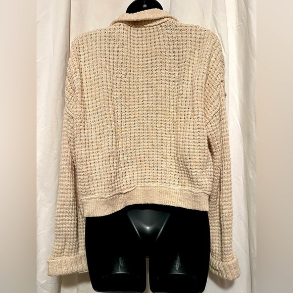 Free People Micah Cardi Ivory Combo Sz Small W/Toggle Buttons - Picture 2 of 6